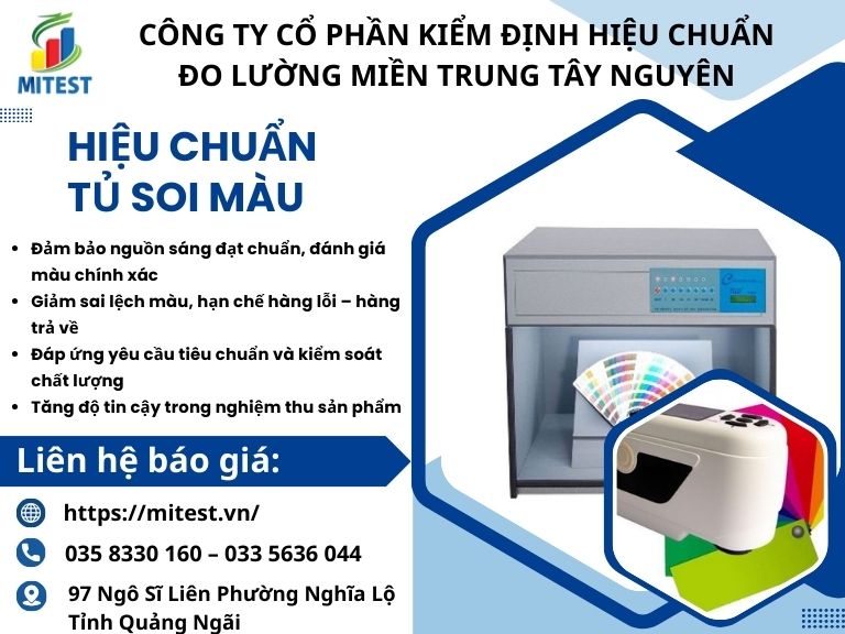 Hiệu chuẩn tủ soi màu Hiệu chuẩn tủ soi màu vải