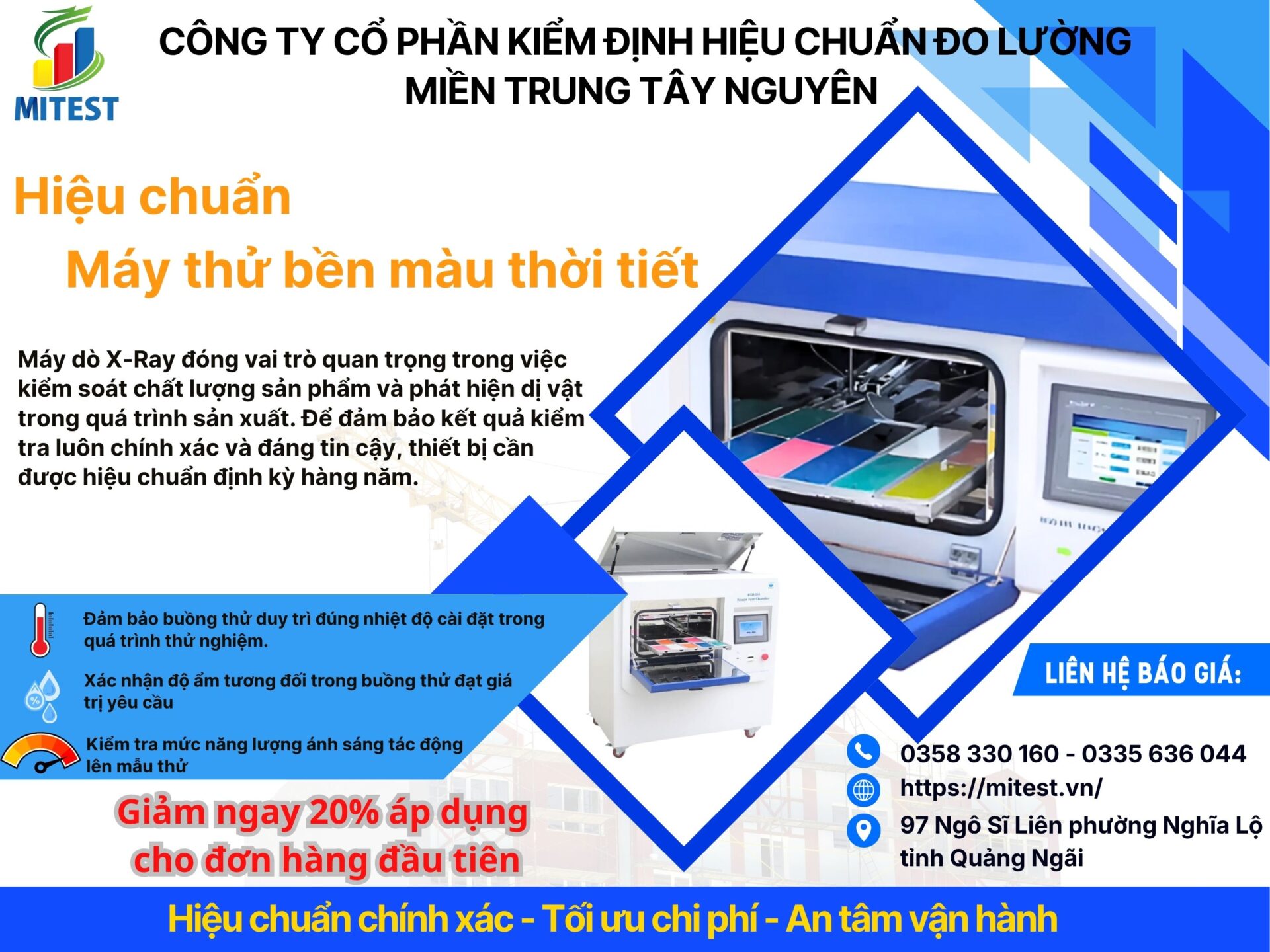 Hiệu chuẩn máy thử độ bền màu thời tiết