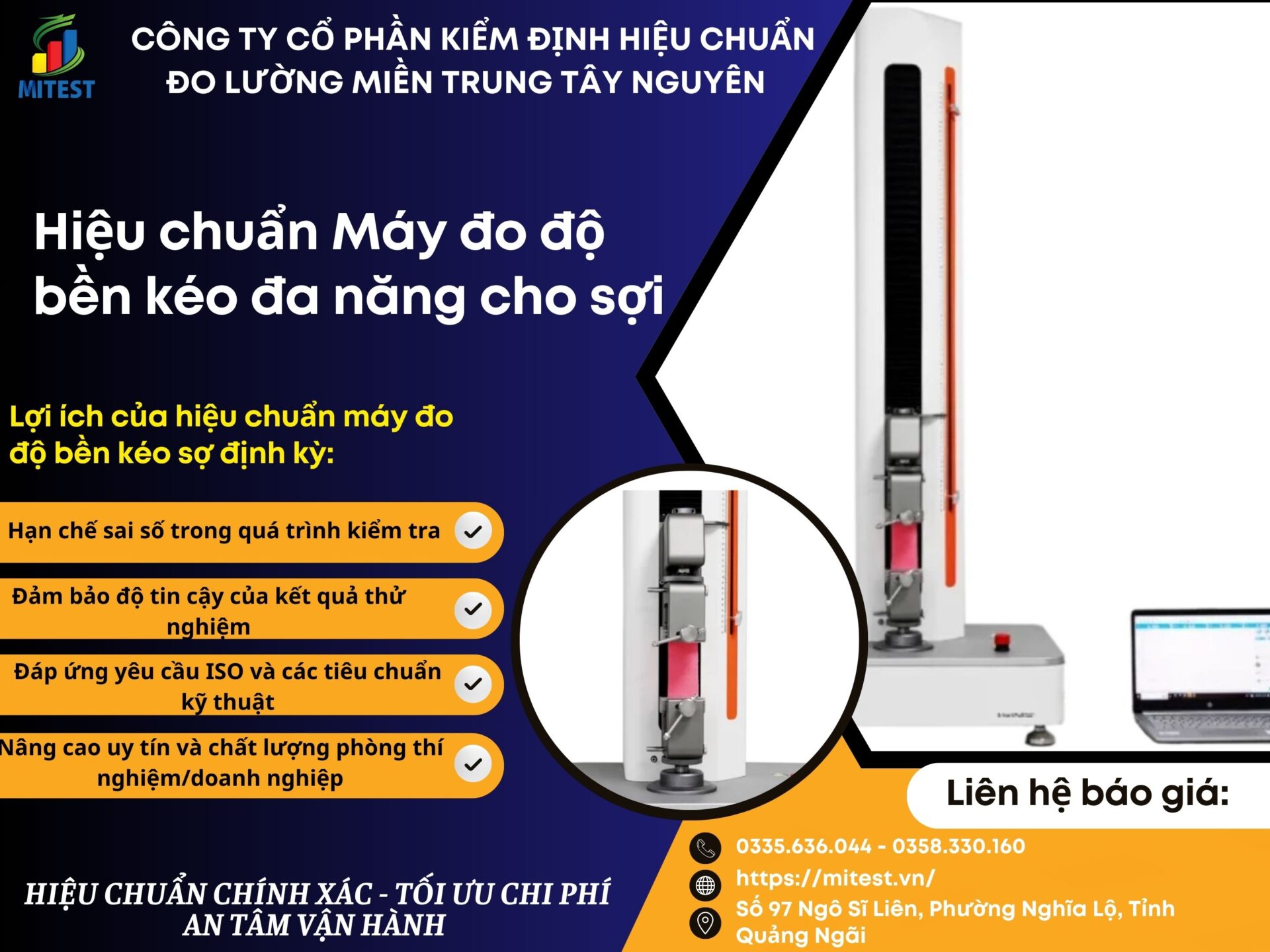 Hiệu chuẩn máy kéo đa năng của sợi